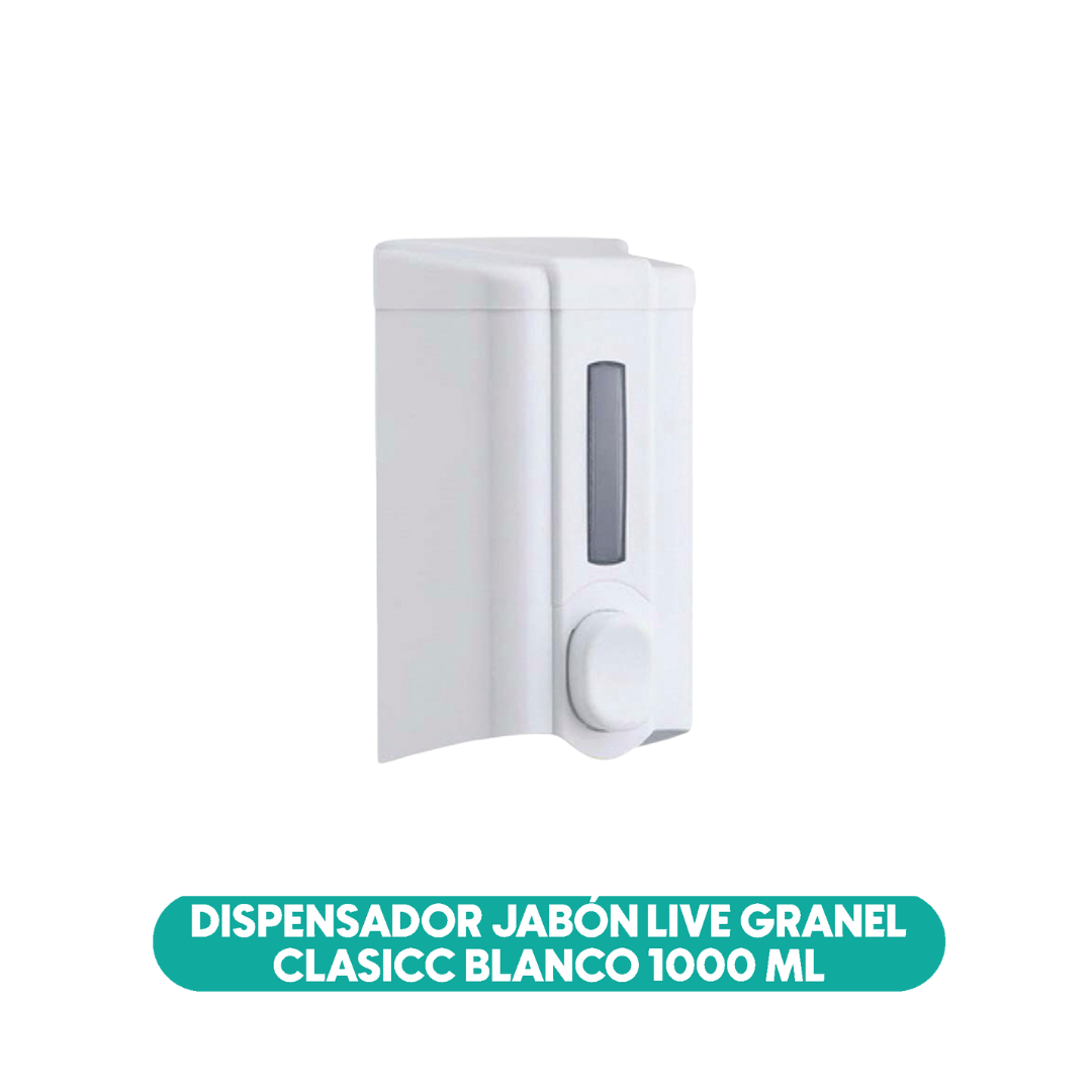 Dispensador Jabon Live Granel Clasicc Blanco 1000 Ml