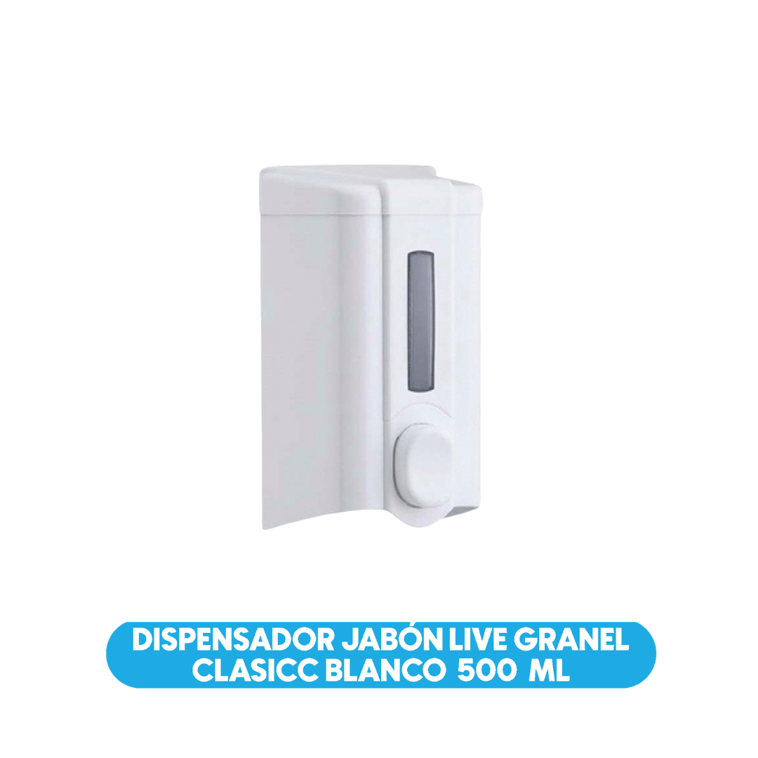 Dispensador Jabon Live Granel Clasicc Blanco 500 Ml