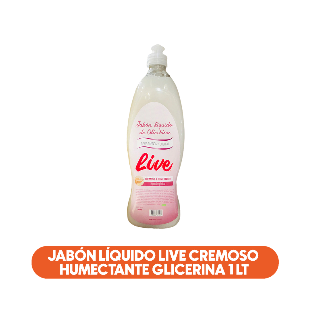Jabon Liq Live Cremoso Humectante Glicerina 1 Lt