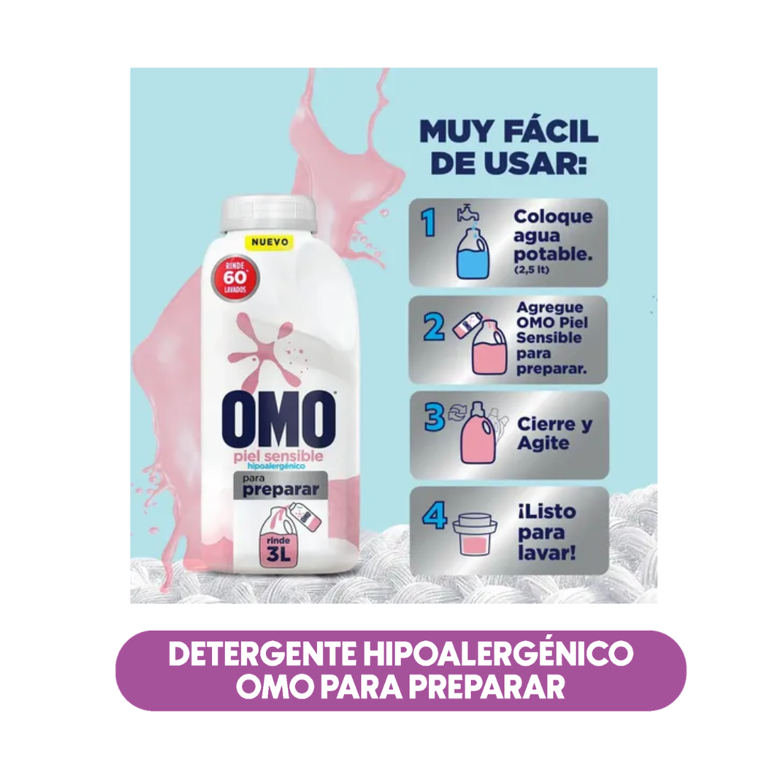 Detergente Hipoalergénico Omo para preparar