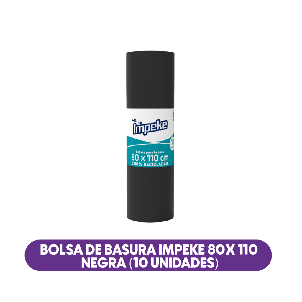 Bolsa de Basura Impeke 80x110 Negra (10 Unidades)