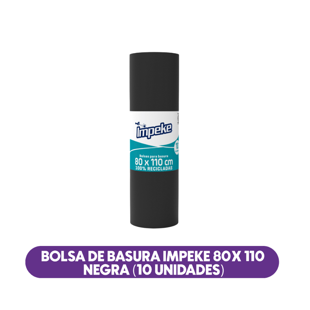 Bolsa de Basura Impeke 80x110 Negra (10 Unidades)