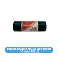Pqte B. Basura Negra Live 50x70 (10 unidades) Rollo