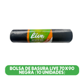 Bolsa de Basura Live 70x90 Negra – 10 Unidades