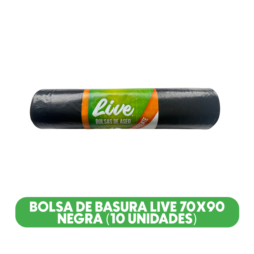 Bolsa de Basura Live 70x90 Negra – 10 Unidades