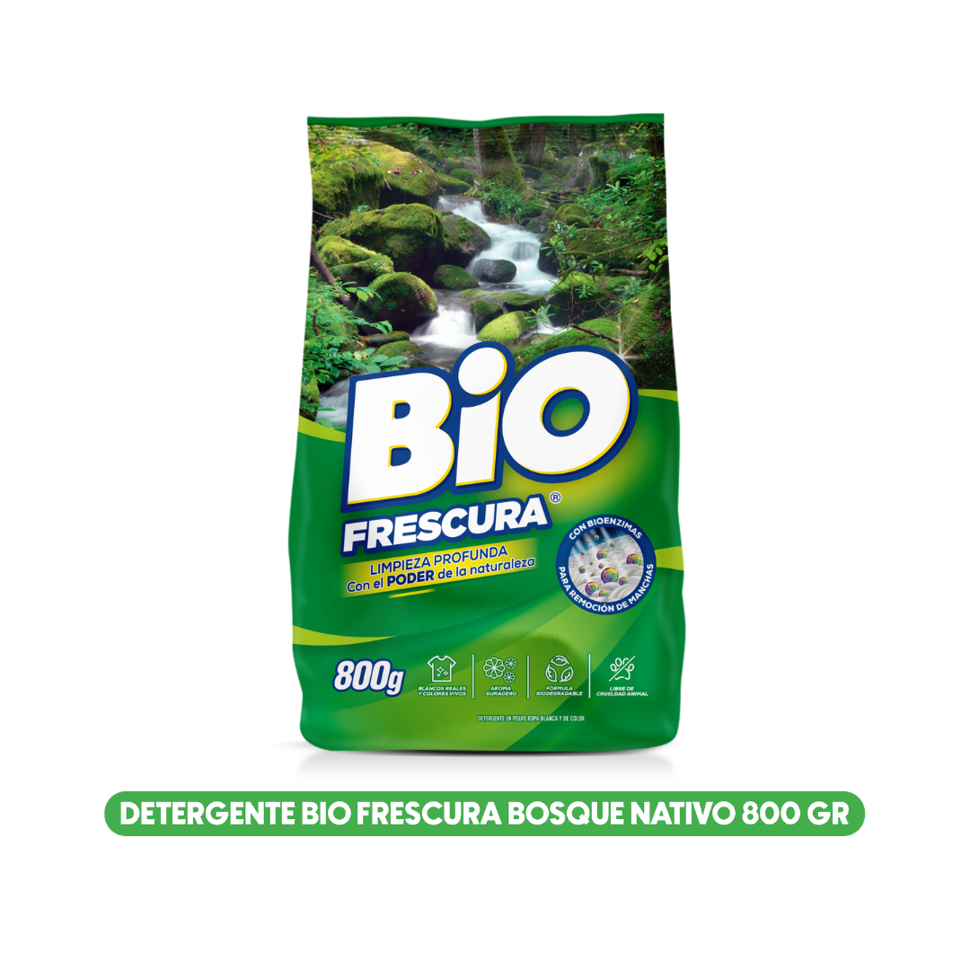 Bio Frescura Detergente en Polvo Bosque Nativo 800 Gramos