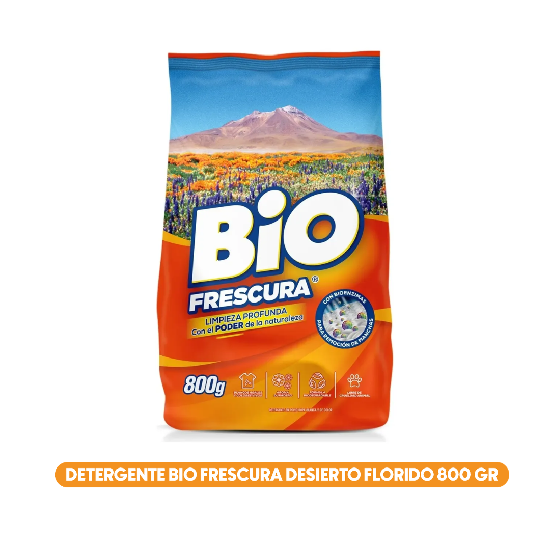 Bio Frescura Detergente en Polvo Desierto Florido 800 Gramos