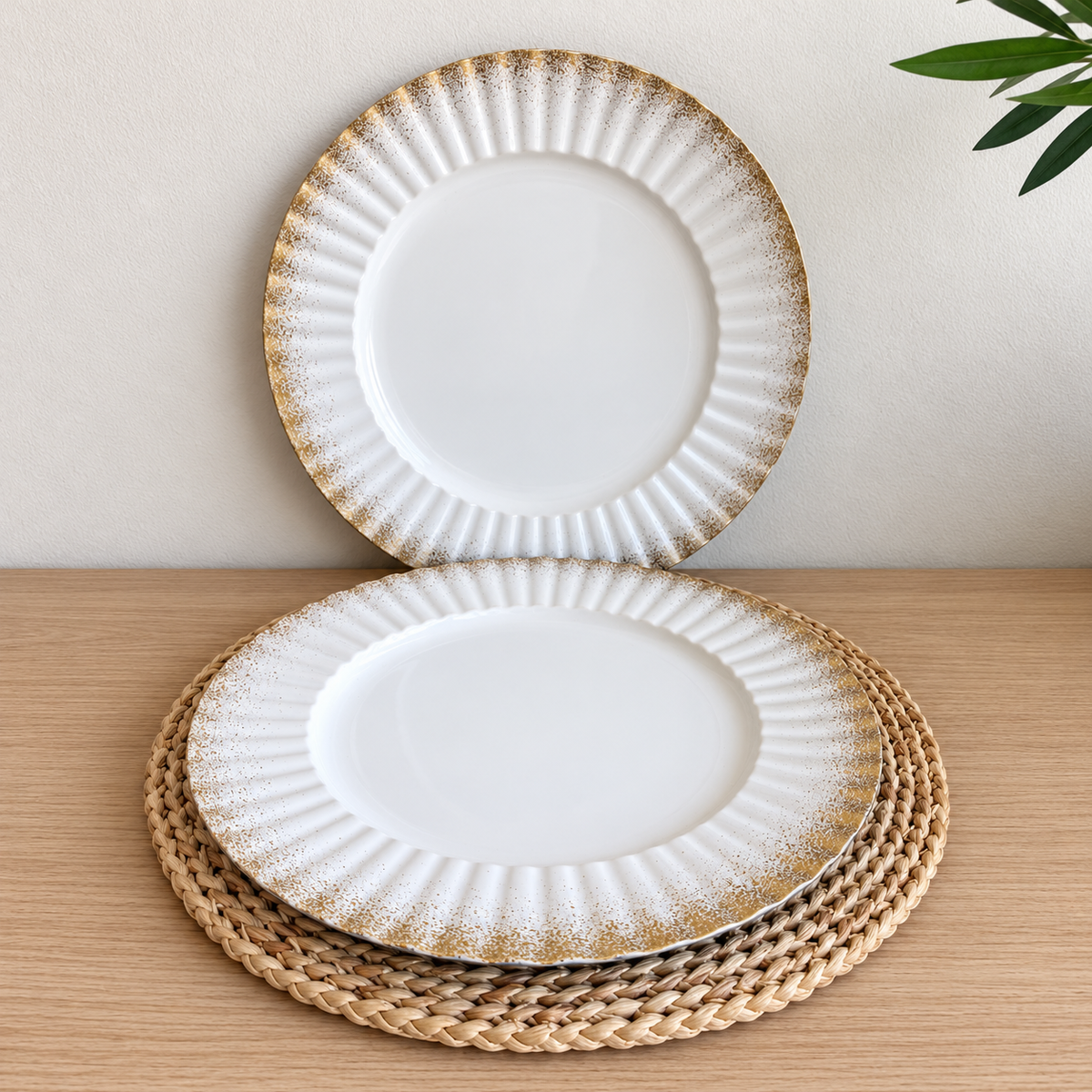 Plato base decorativo Destellos Dorados