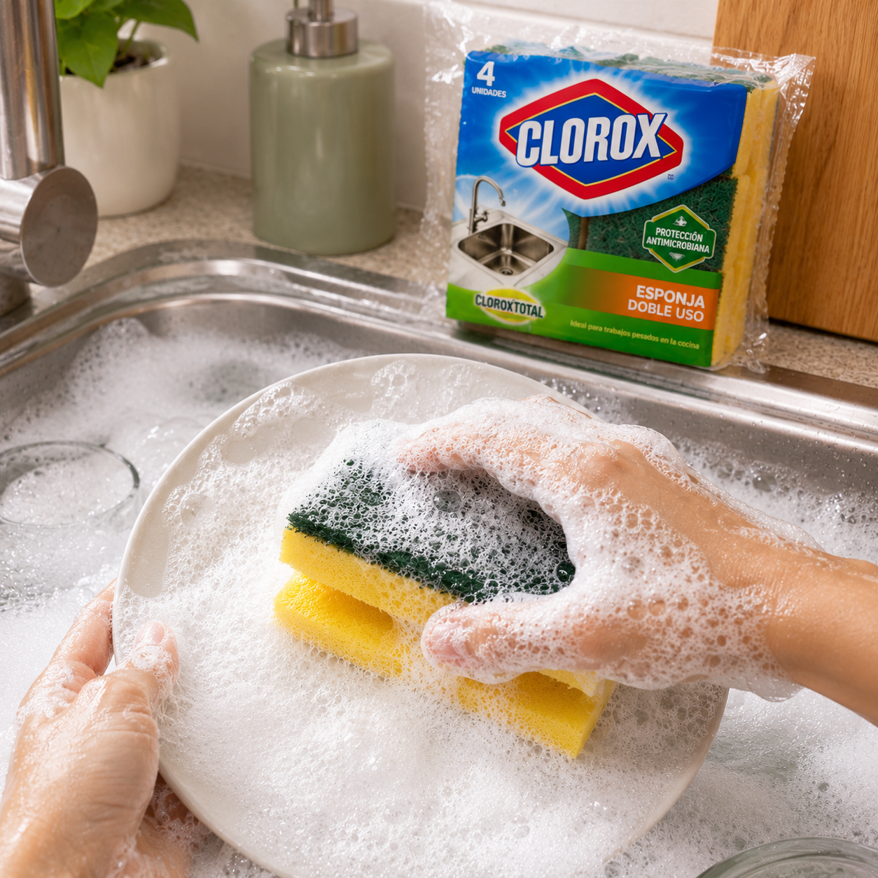 Esponja Clorox Doble Uso 4 Un