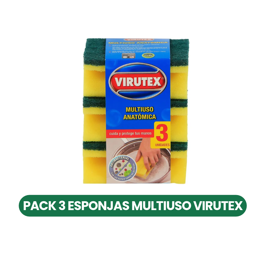 Esponja Virutex Multiuso Anatomica 3 Unidades