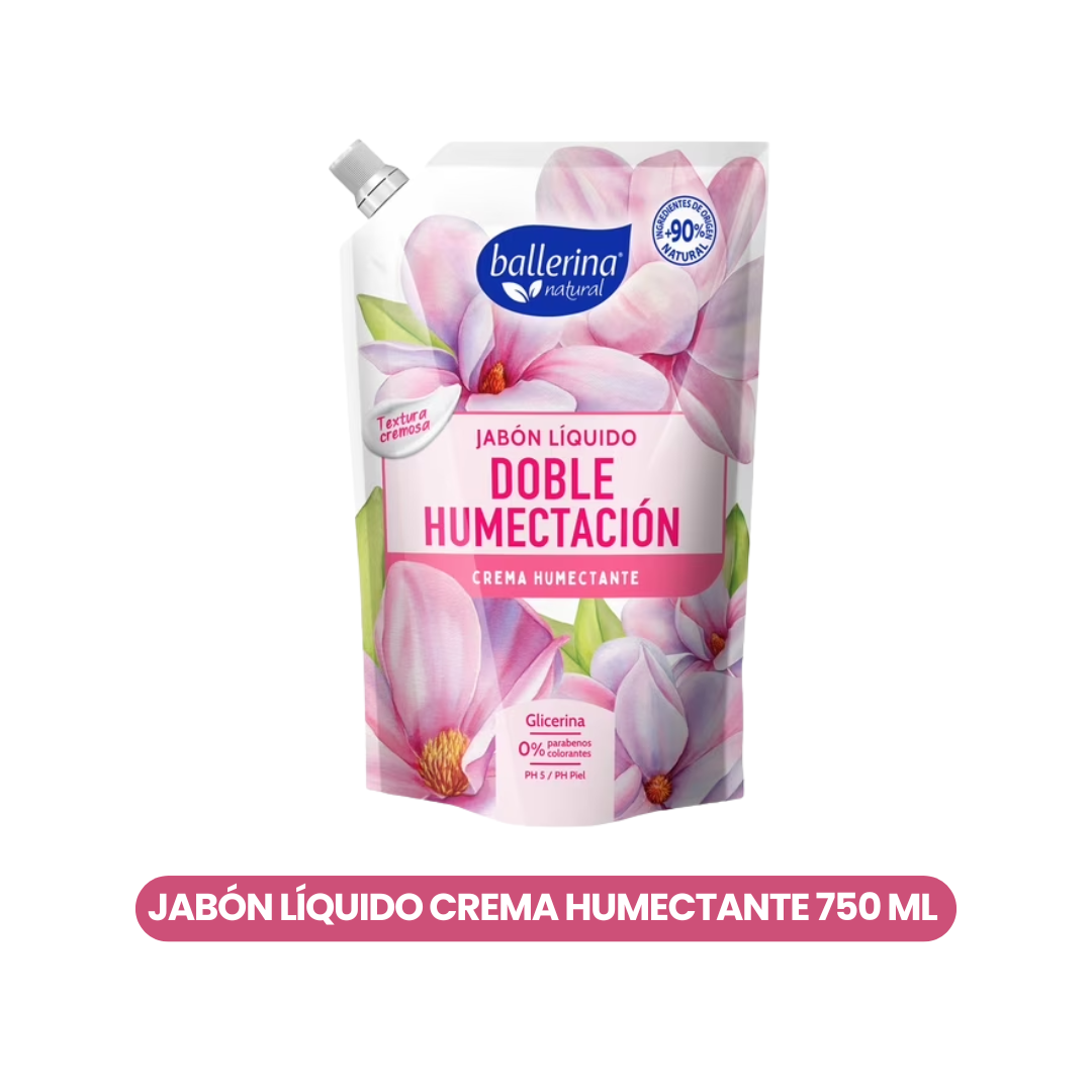 Jábón Ballerina Doble humectación Crema Humectante Doypack 650ML