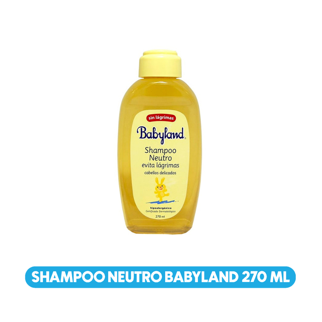 Shampoo Cabello Babyland Neutro Evita Lagrimas 270 Ml