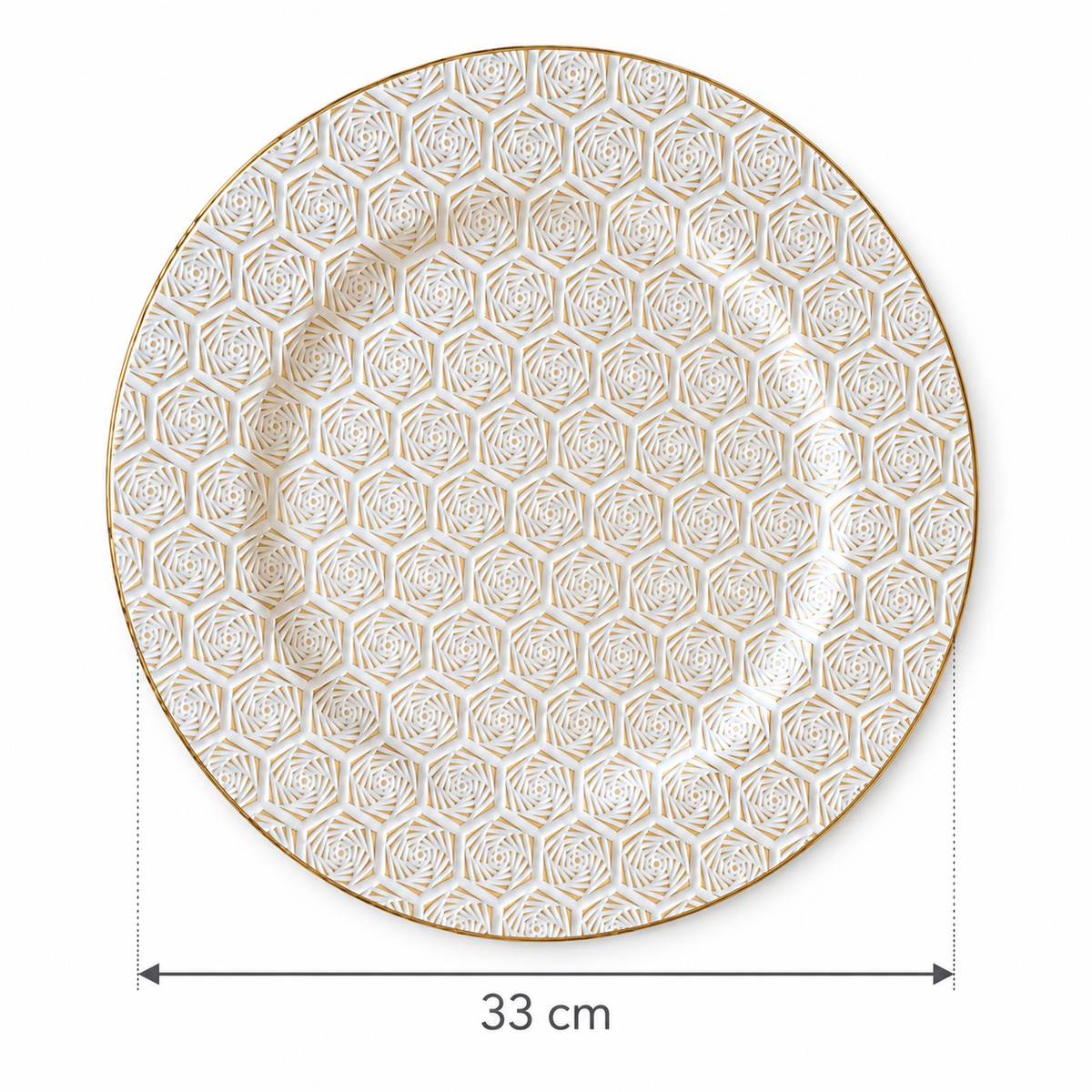 Plato base decorativo Mosaico Dorado