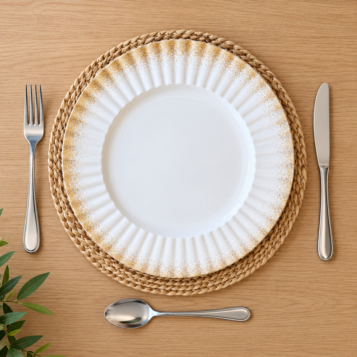 Plato base decorativo Destellos Dorados