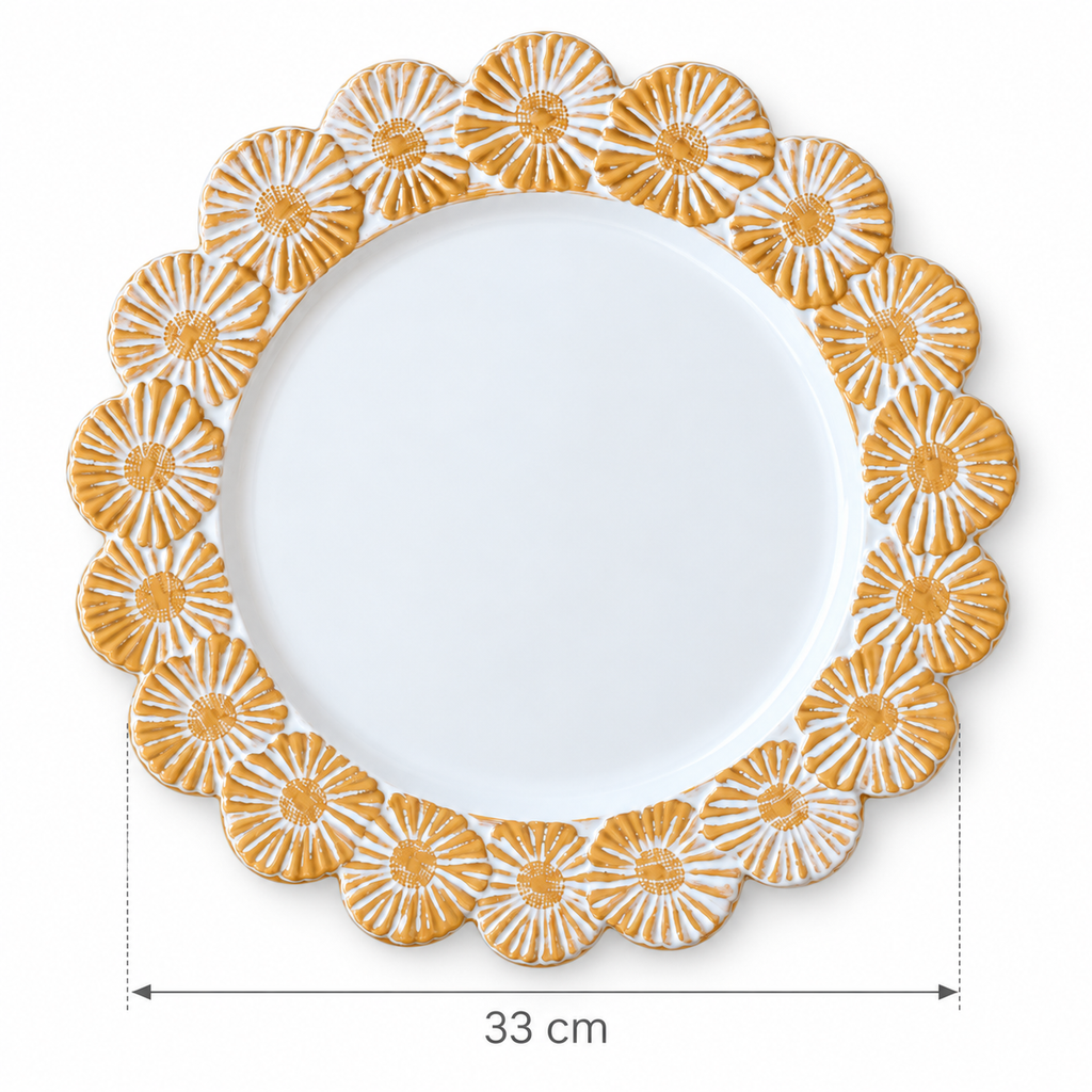 Plato base decorativo Margaritas Doradas