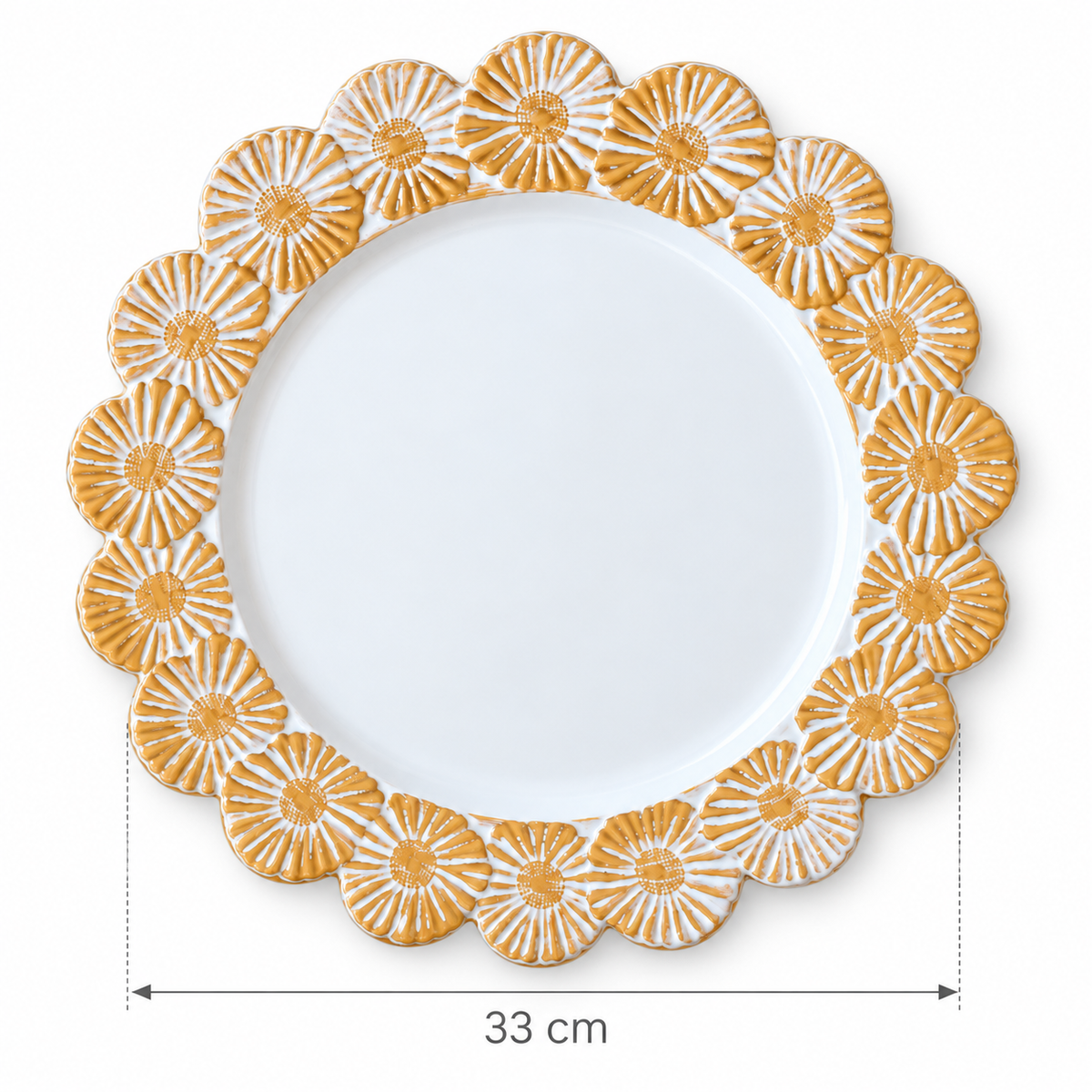 Plato base decorativo Margaritas Doradas