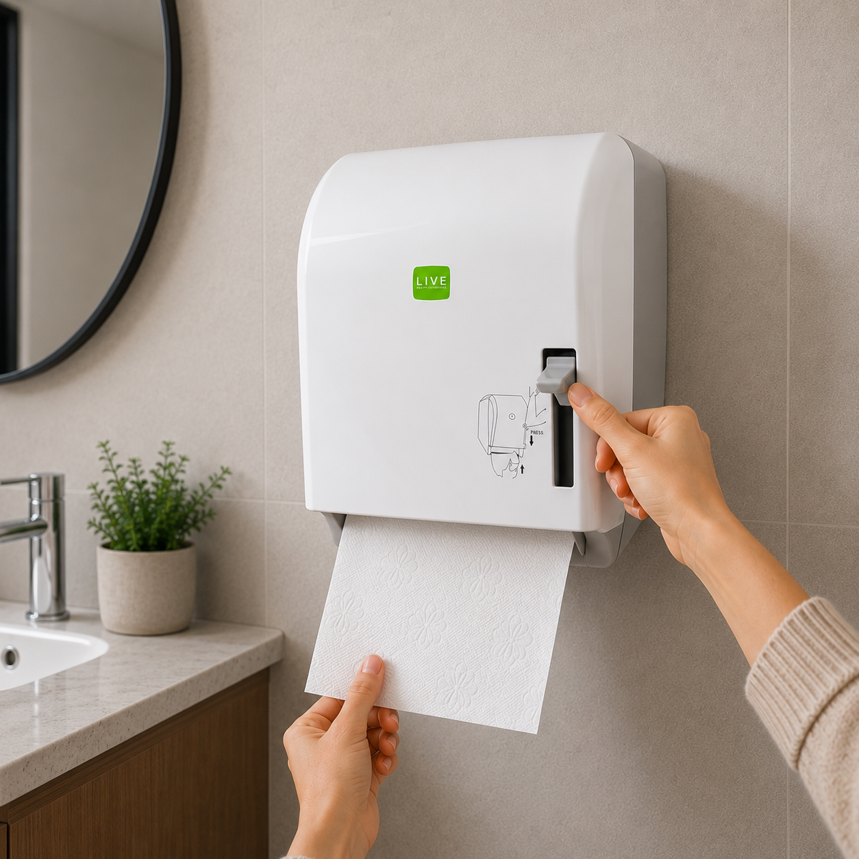 Dispensador Toalla Papel en Palanca Live