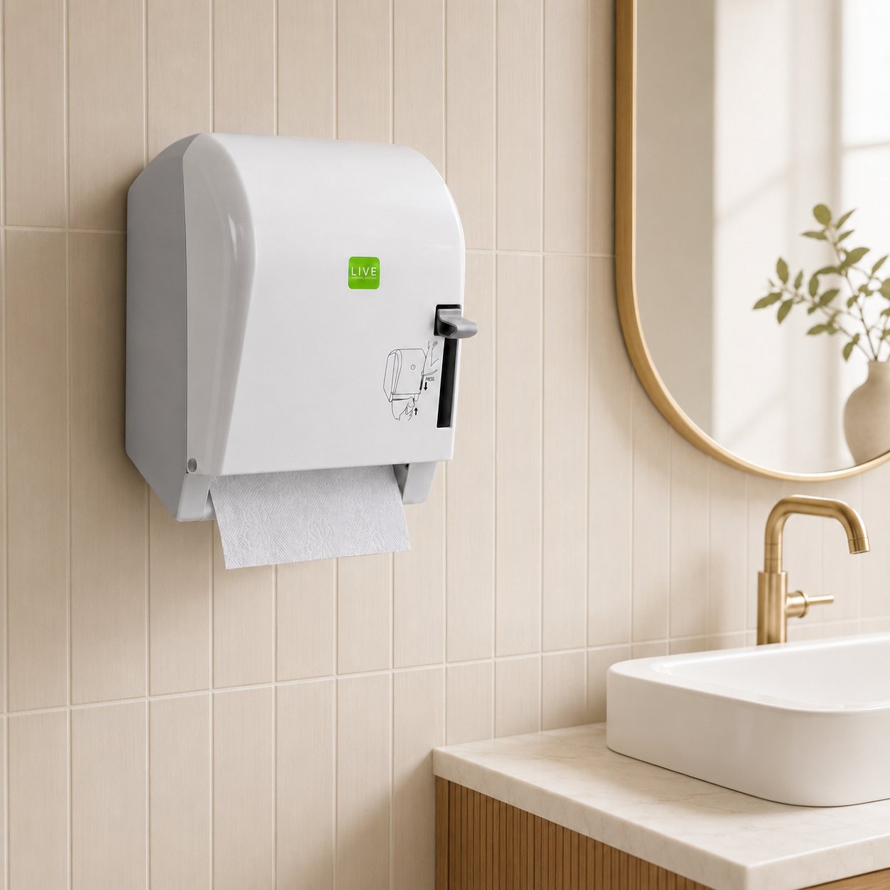 Dispensador Toalla Papel en Palanca Live