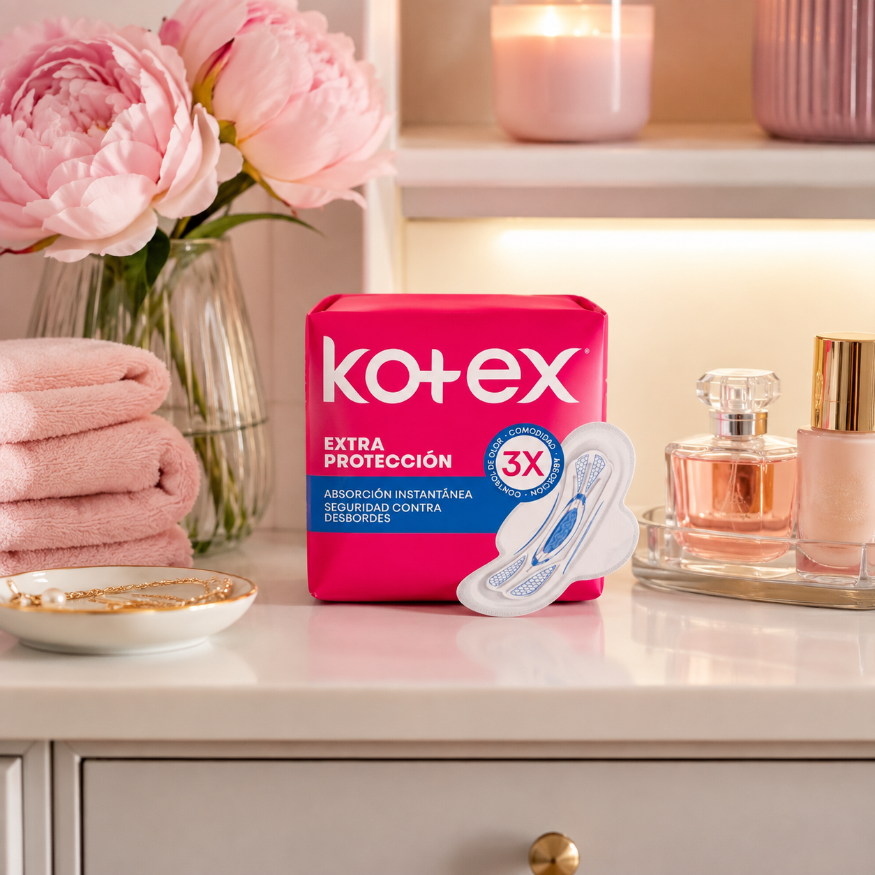 Toallas Femenina Kotex Extra Protección 8 un