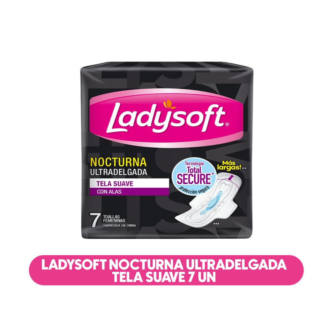 Toalla Femenina Ladysoft Nocturna Ultradelgadas Tela Suave 7 UN