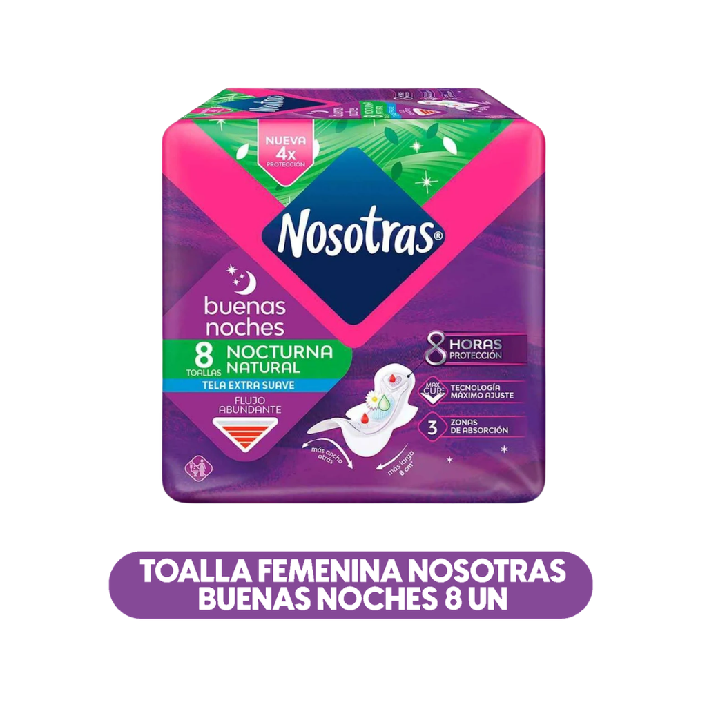Toallas Femenina Nosotras Buenas noches natural 8 un