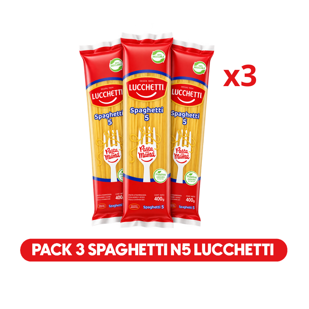 Pack 3 Spaghetti N5 Lucchetti