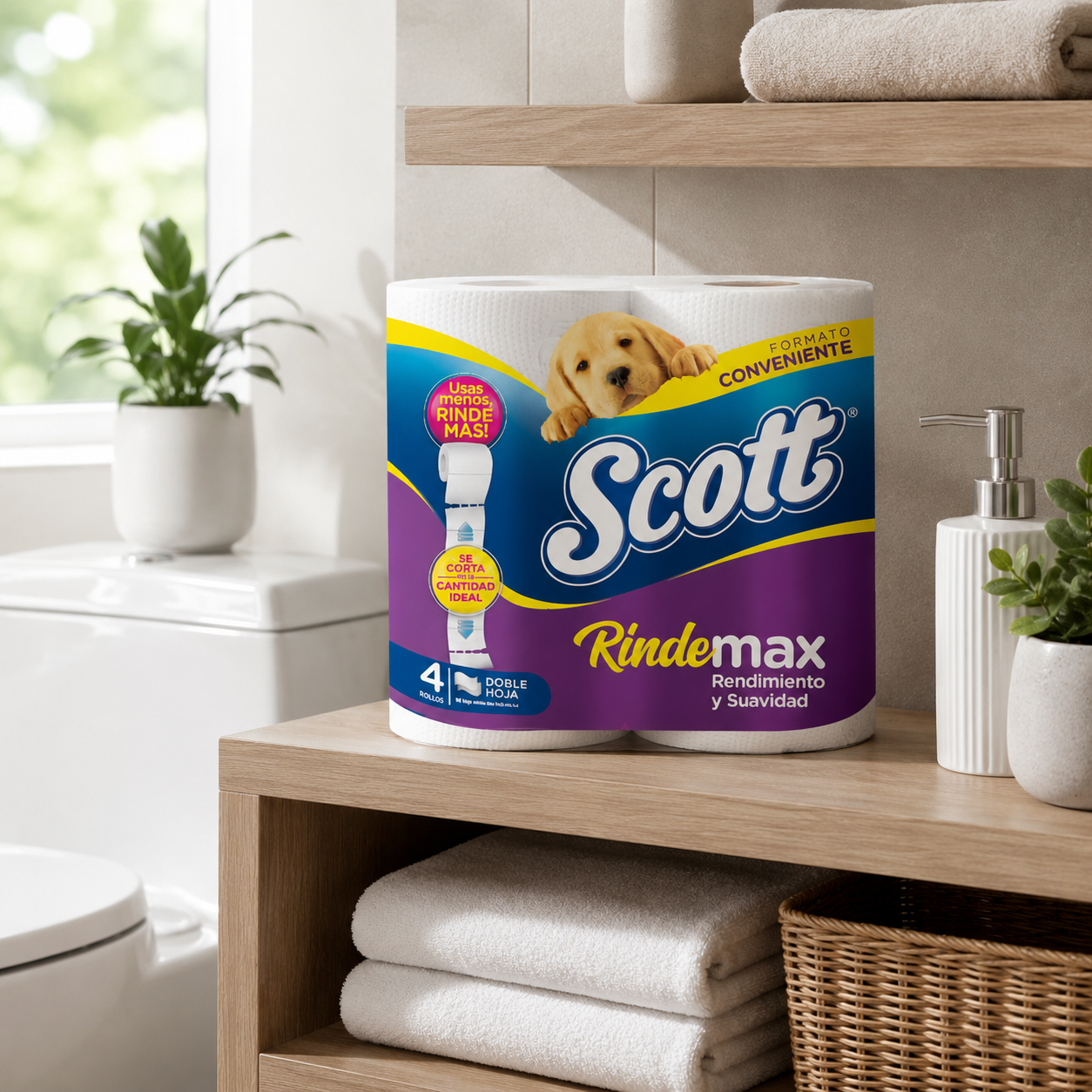 Papel Higiénco Scott doble hoja 21 mt 4 rollos